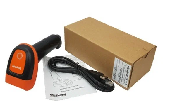 картинка сканер штрих-кода мойpos msc-6607c2d, usb (черно-оранжевый) от магазина Формула Торговли